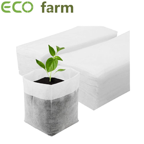 ECO Farm 100 Pezzi di Sacchetti per Piantine di Piante Degradabili in Tessuto non Tessuto Vasi in Tessuto per Piantine