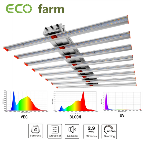 ECO Farm ECOZ Pro 700W/1000W Barra Luminosa Lampada LED Coltivazione con Chip Samsung 301H Separatamente Controllo UV + IR